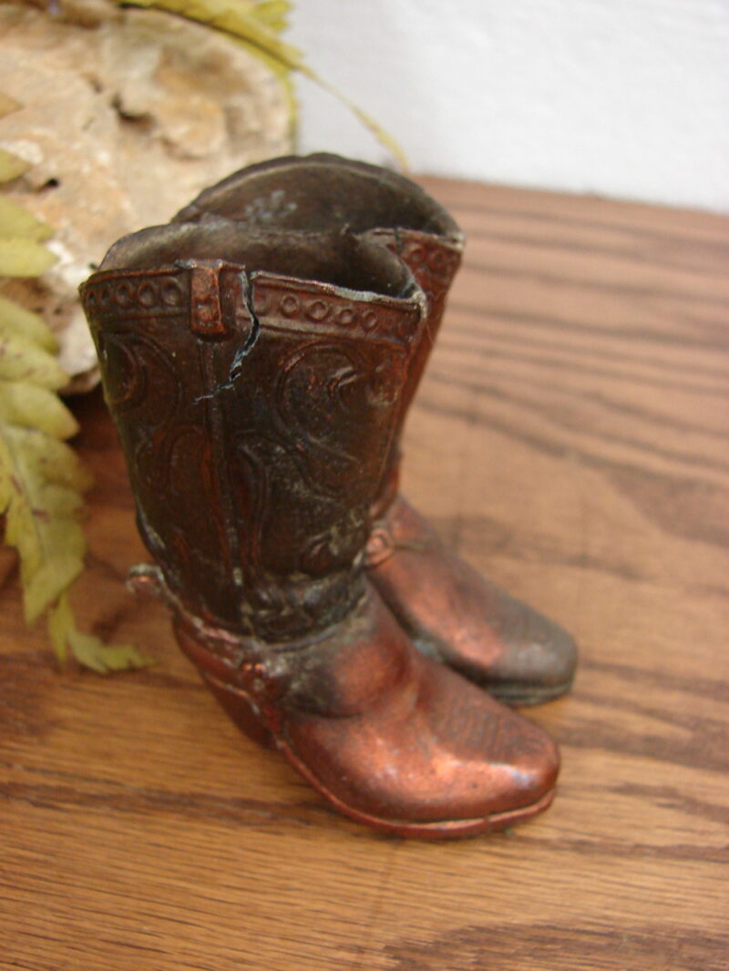 Vintage Copper Horse Figurines Dodge Inc USA Cowboy Boots Lot, Moose-R-Us.Com Log Cabin Decor