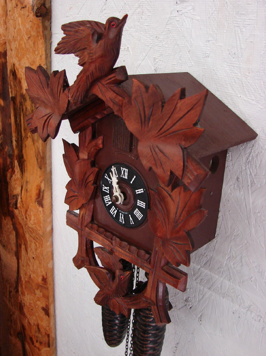 Vintage West Germany Cuckoo Clock Wood Carved German Workmanship, Moose-R-Us.Com Log Cabin Decor