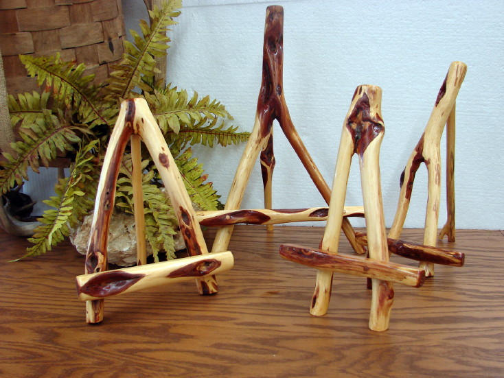 Hand Carved Diamond Willow Picture Easel Desk Top, Moose-R-Us.Com Log Cabin Decor