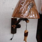 Amish Crafted Hickory Wood Bark-on Rustic Wooden Table Wall Lamp Sconce - Image 4