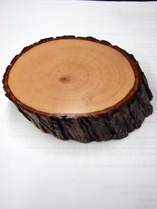 Rustic Bark On Hickory Slice Paperweight Lodge Theme Office Supply Amish Made, Moose-R-Us.Com Log Cabin Decor