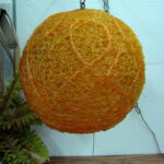 Vintage Retro 1970's Spaghetti Globe Lucite Swag Hanging Lamp MCM