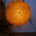 Vintage Retro 1970's Spaghetti Globe Lucite Swag Hanging Lamp MCM - Image 4