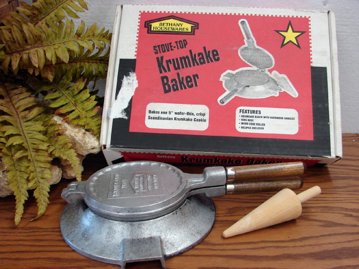 Vintage Scandinavian Krumkake Cookies Iron Bethany Housewares USA Stove Top, Moose-R-Us.Com Log Cabin Decor