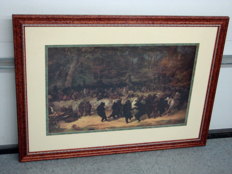 Large The Bear Dance by William Holbrook Mottled Matted Framed Picture, Moose-R-Us.Com Log Cabin Decor