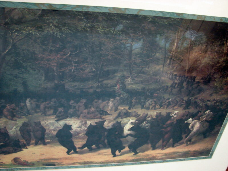 Large The Bear Dance by William Holbrook Mottled Matted Framed Picture, Moose-R-Us.Com Log Cabin Decor