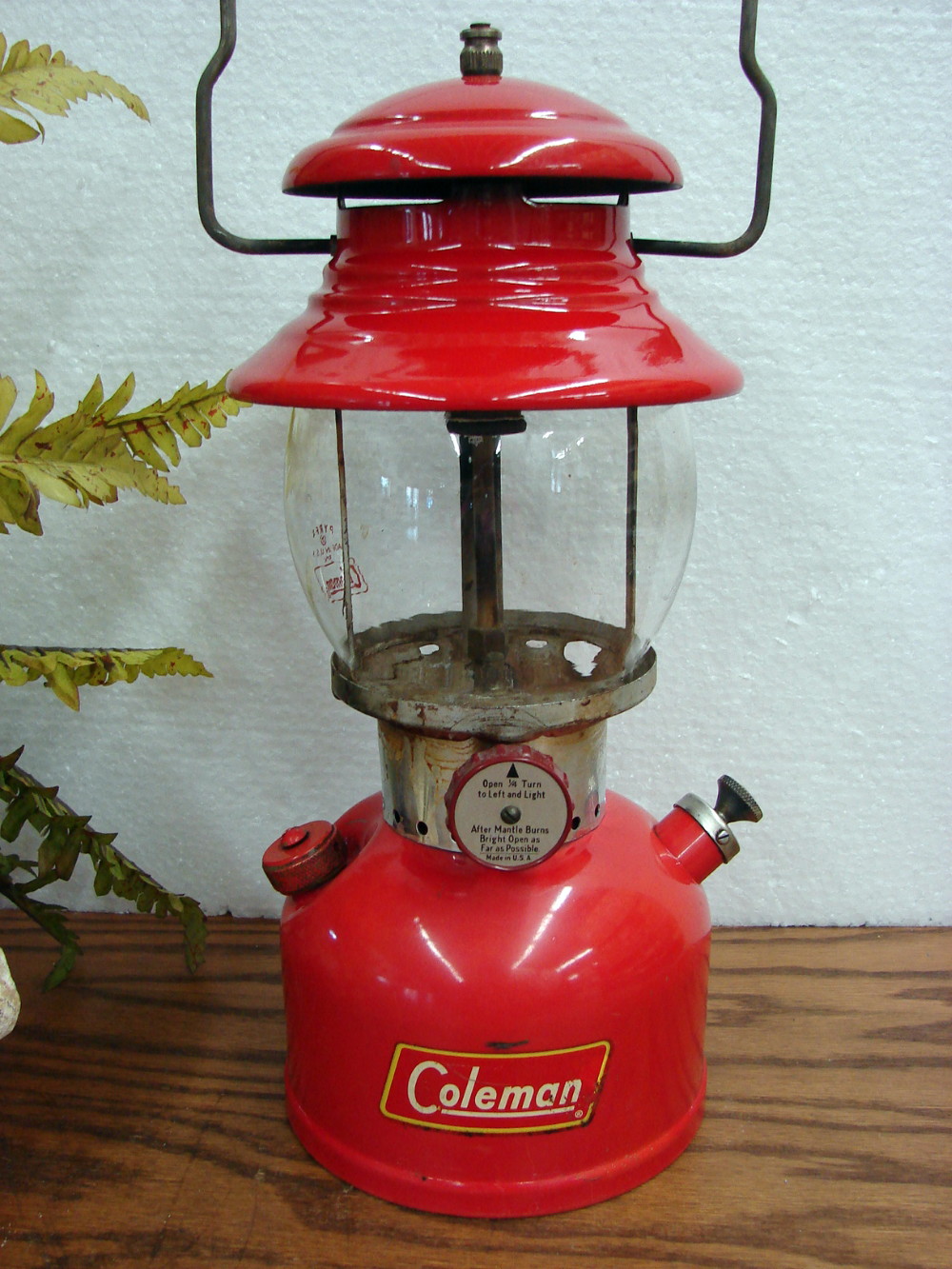 Vintage 1959 Coleman 200A Red Single Mantle Camping Lantern