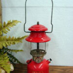 Vintage 1959 Coleman 200A Red Single Mantle Camping Lantern Complete PYREX Globe 05/59 - Image 2
