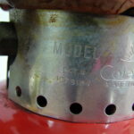 Vintage 1959 Coleman 200A Red Single Mantle Camping Lantern Complete PYREX Globe 05/59 - Image 8