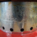 Vintage 1959 Coleman 200A Red Single Mantle Camping Lantern Complete PYREX Globe 05/59 - Image 9