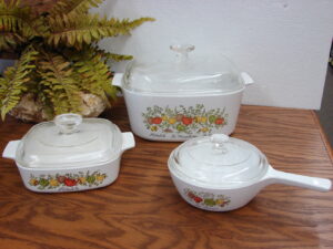 Vintage Retro Corning Ware Spice of Life L'Echalote La Marjolaine Le Romarin La Sauge