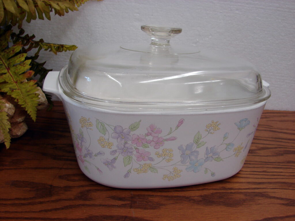 Vintage Corning Ware USA Pastel Bouquet Flowered Casserole Kitchen