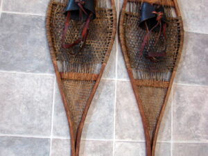 Vintage Child&#8217;s Bob Sled Original Red Paint Snow Sled Wooden Iron Runners, Moose-R-Us.Com Log Cabin Decor
