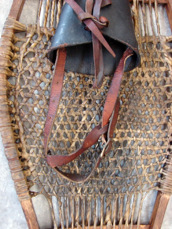 Rare Antique Snow Shoe Huron Native American Indian Cree Snowshoes, Moose-R-Us.Com Log Cabin Decor