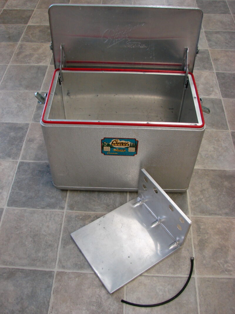 Vintage Retro Mid Century Cronstoms Cronco Aluminum Cooler Ice Chest Awesome, Moose-R-Us.Com Log Cabin Decor