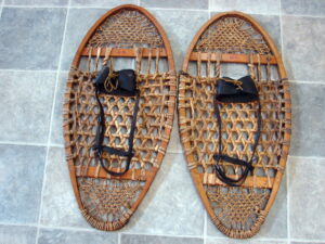 Vintage Child&#8217;s Bob Sled Original Red Paint Snow Sled Wooden Iron Runners, Moose-R-Us.Com Log Cabin Decor