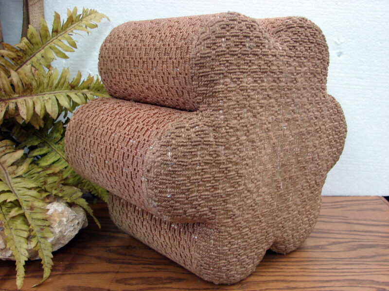 Vintage Pouf Frieze Upholstery Footstool 1930-40&#8217;s, Moose-R-Us.Com Log Cabin Decor