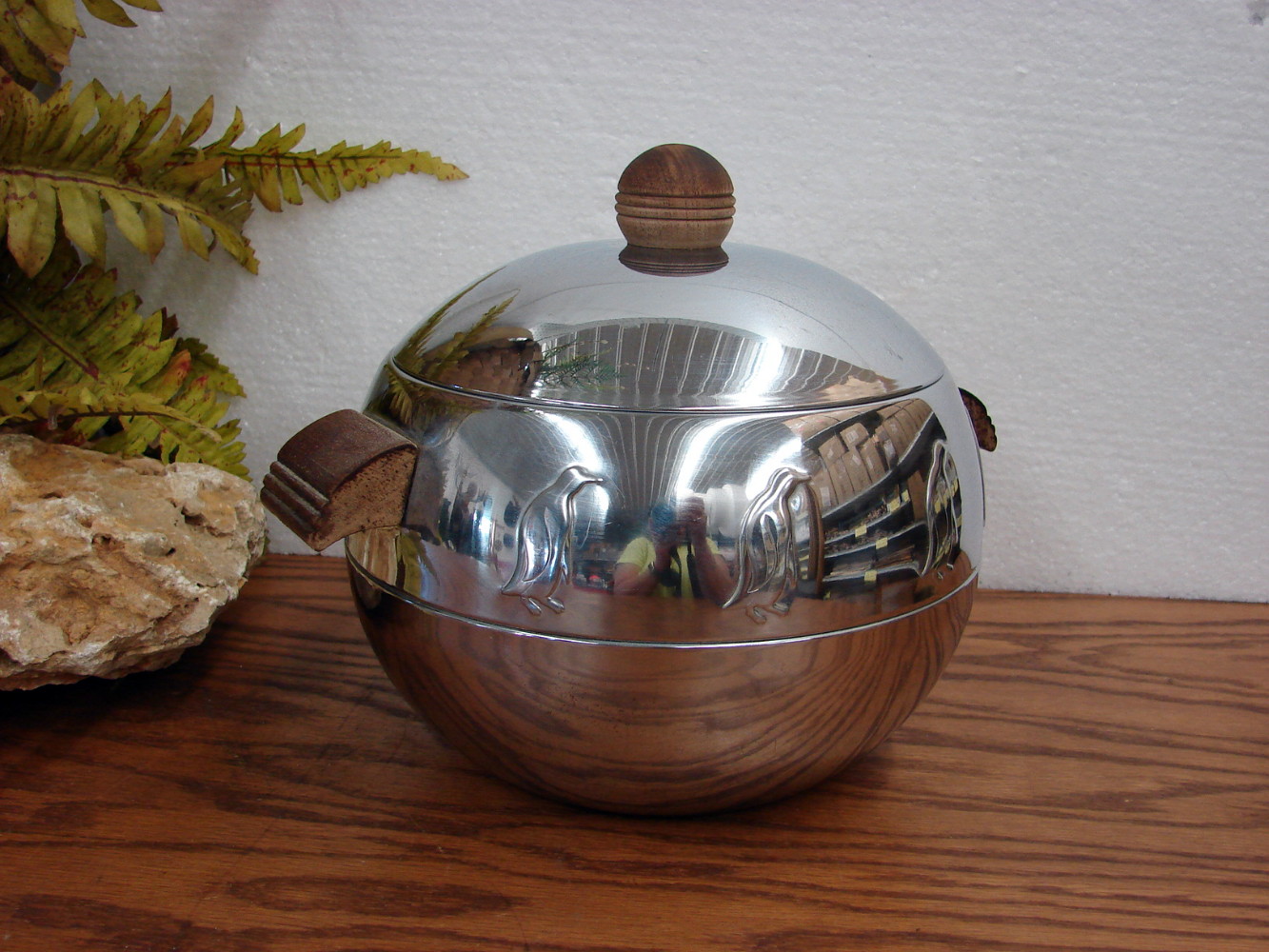 Vintage West Bend Penguin Ice Bucket Hot Cold Server with Lid Wood