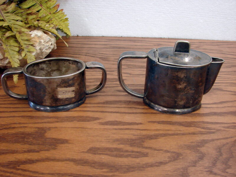 Vintage 1950&#8217;s Istanbul Hilton Silverplate Sugar Creamer H. Beard Montreux, Moose-R-Us.Com Log Cabin Decor