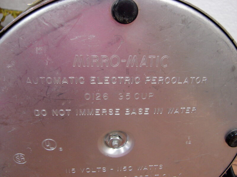 Vintage MIRRO-MATIC 10-35 Cup Automatic Electric Coffee Percolator Large Potluck, Moose-R-Us.Com Log Cabin Decor