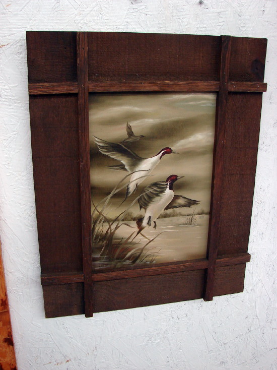 Vintage Original Oil Painting Canvas Back Ducks Cheryle Sievers &#8217;77 Framed, Moose-R-Us.Com Log Cabin Decor