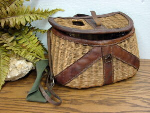 Vintage Leather Fishing Creel Antique Straps Fish Cabin Decor