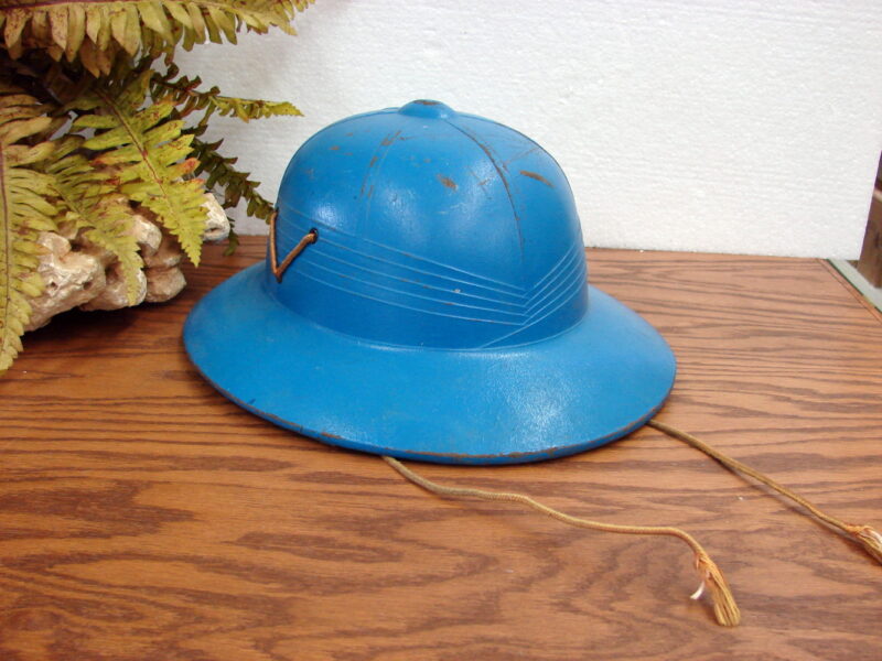 Vintage Fiber Pith Helmet Forest Service Army Prop Costume Hat, Moose-R-Us.Com Log Cabin Decor