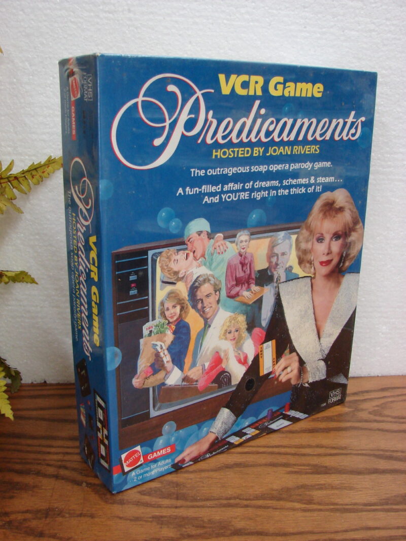 Predicaments VCR Board Game Mattel 1986 New/ Sealed Hosted By Joan Rivers, Moose-R-Us.Com Log Cabin Decor