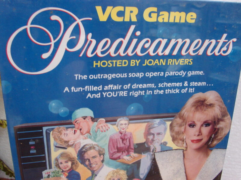 Predicaments VCR Board Game Mattel 1986 New/ Sealed Hosted By Joan Rivers, Moose-R-Us.Com Log Cabin Decor