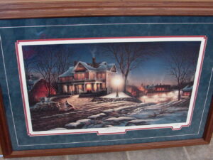 Terry Redlin "Lights Of Home" 1987 Framed 8778/9500 COA Artist Signed Framed Matted Picture