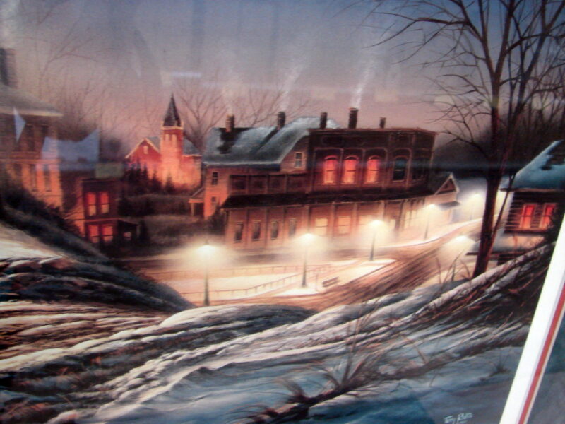 Terry Redlin &#8220;Lights Of Home&#8221; 1987 Framed 8778/9500 COA Artist Signed Framed Matted Picture, Moose-R-Us.Com Log Cabin Decor