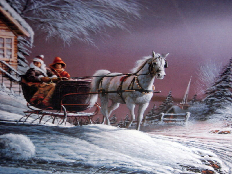 Terry Redlin &#8220;Winter Wonderland&#8221; 1992 Framed 13006/29500 COA Artist Signed Framed Matted Picture, Moose-R-Us.Com Log Cabin Decor