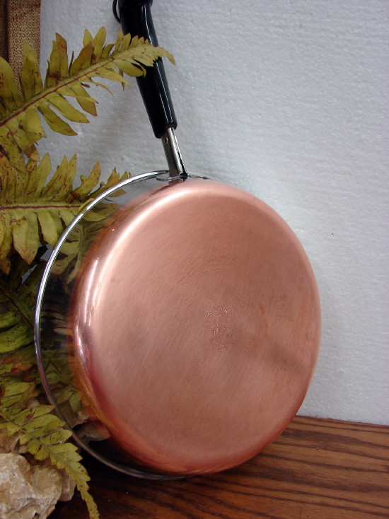 Vintage Copper Bottom Revere Ware 9 1/4" Skillet Frying Pan No Lid - Image 7