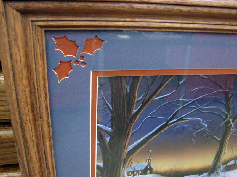 Ron Iverson Christmas Memory Framed Matted Victorian Home Old Truck Sunset Artwork, Moose-R-Us.Com Log Cabin Decor