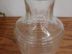 Vintage Anchor Hocking Horizontal Rib Beehive Large Pitcher Carafe With Lid