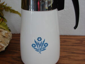 Vintage Corning Ware Blue Cornflower Percolator Electric Stove Top Coffee Maker