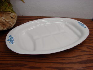 Corning Ware Blue Cornflower P-19 Oval Meat Serving Platter Tray