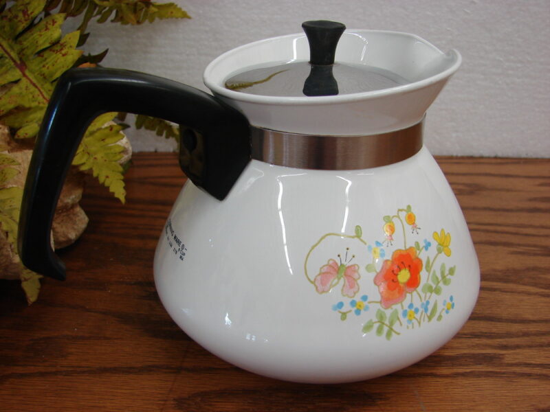 Vintage Corning Ware USA Wildflower Flowered Pan Skillet Batter Bowl Carafe, Moose-R-Us.Com Log Cabin Decor