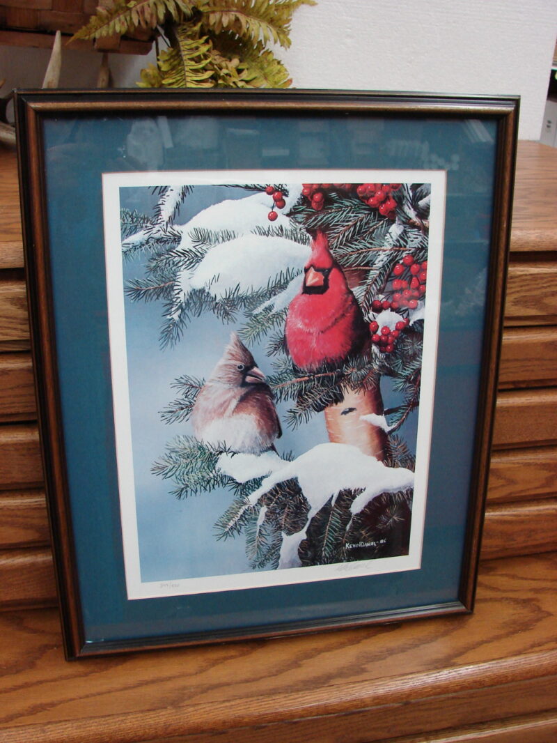 Kevin Daniel Winter Cardinals Framed Matted Signed Numbered COA, Moose-R-Us.Com Log Cabin Decor