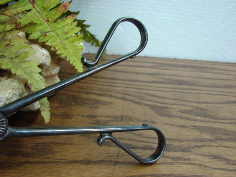 Vintage E.P. Zinc Silver Plate Italy Salad Tongs Scissor Style Hinged, Moose-R-Us.Com Log Cabin Decor