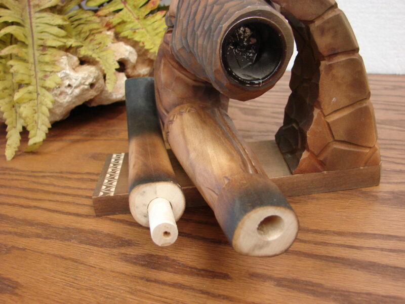 Vintage Wood Carved Face Head Pipe Stand Germany Switzerland Hand Carving, Moose-R-Us.Com Antiques Collectibles Log Cabin Decor