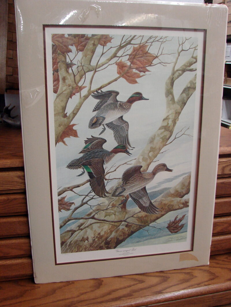 Vintage Ducks Unlimited 1989 John Ruthven Green-Winged Teal Print, Moose-R-Us.Com Log Cabin Decor