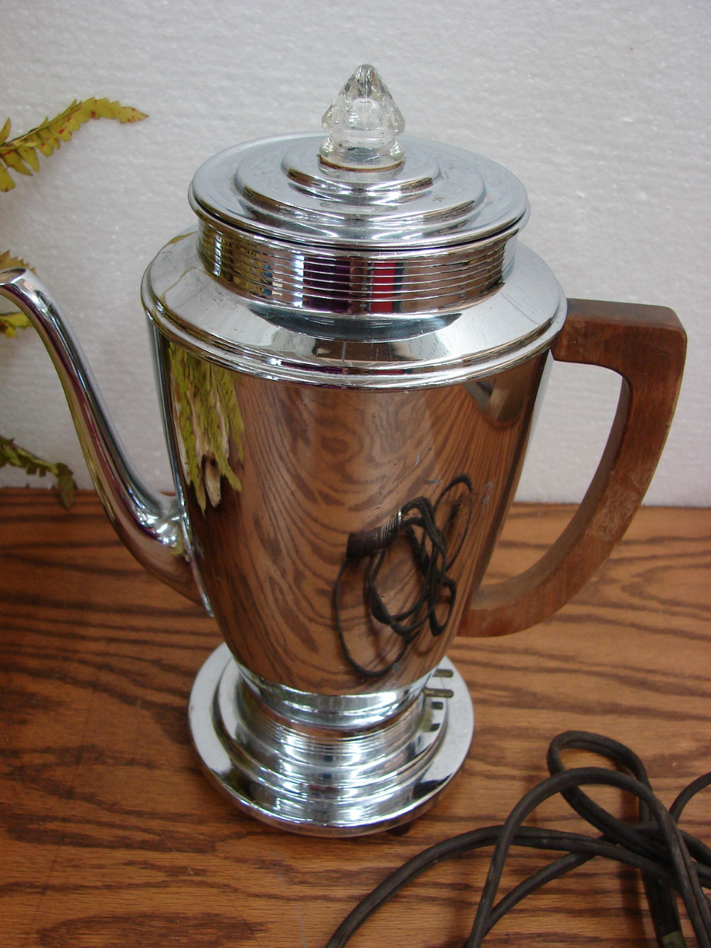 Vintage 1940s Art Deco Farberware Coffee Pot Percolator - no electric cord