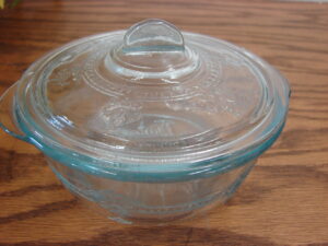 Vintage Fire King Sapphire Blue Philbe Custard Baker with Lid