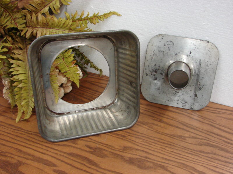 Vintage Unique Square Angel Food Cake Pan Baking Pan, Moose-R-Us.Com Log Cabin Decor