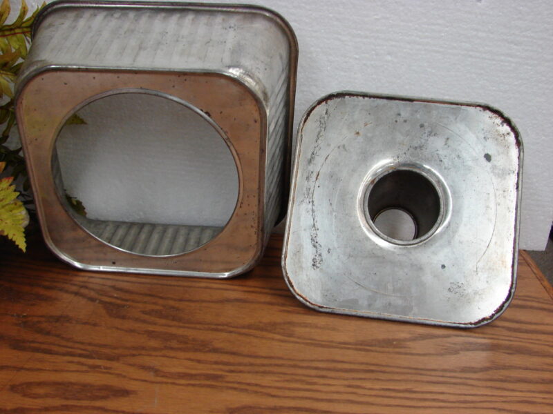 Vintage Unique Square Angel Food Cake Pan Baking Pan, Moose-R-Us.Com Log Cabin Decor