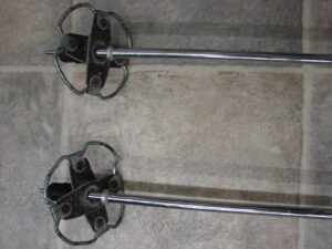 Vintage Ski Poles Black Leather Clover Basket Ski Lodge Wall Hanging Decor