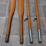 Vintage Wood Boat Oars Paddle Set Collapsible Two Piece Oar Locks - Image 4