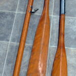 Vintage Wood Boat Oars Paddle Set Collapsible Two Piece Oar Locks - Image 5
