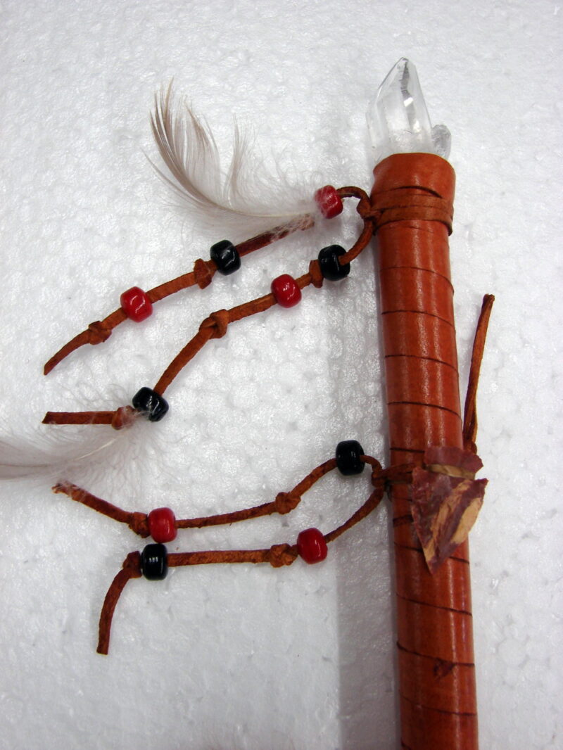Authentic Ojibwe Navajo Indian Native American Talking Stick Healing Crystal, Moose-R-Us.Com Log Cabin Decor
